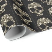 Glanzend opvulpapier, 30 x 6' SKULL Cadeaupapier (Rol Hoek)