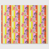 Glanzend opvulpapier, Victoriaans streep Cadeaupapier (Vlak)