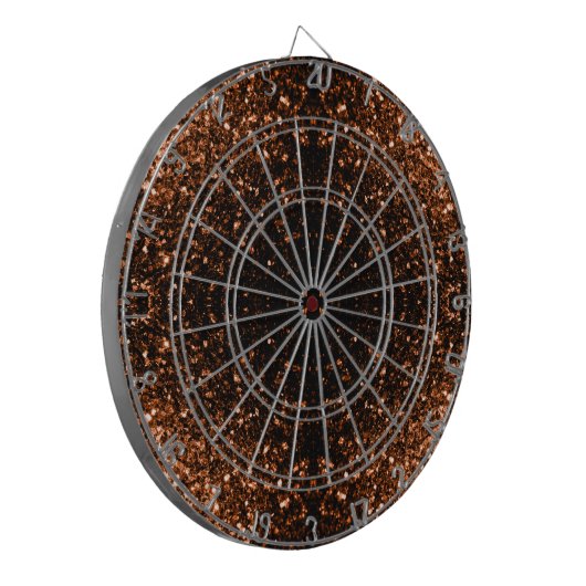 Glanzend oranje bruin koper dartbord (Voorkant Links)