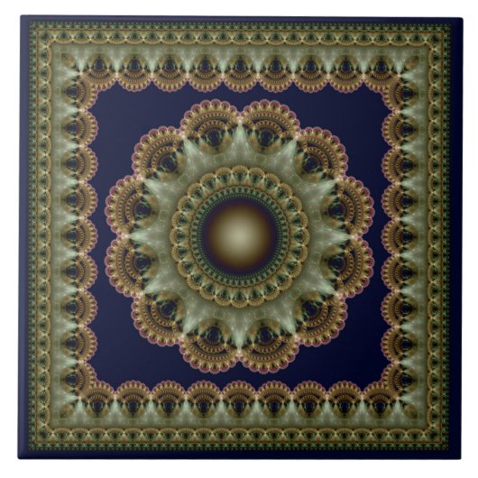 Glanzend ornament mandala tegeltje (Voorkant)