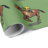 Glanzend overlooppapier voor paardenraces cadeaupapier (Rol Hoek)