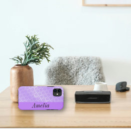 Glanzend Paarse Folie rooster iPhone 11 Hoesje