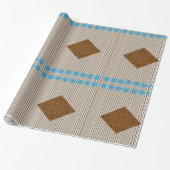 Glanzend papier met vulling Bruin Stripes Blauwe B (Uitgerold)