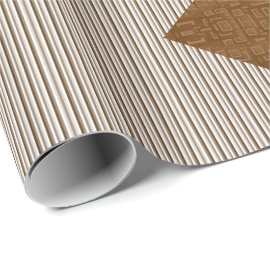 Glanzend papier met vulling Bruin Stripes Blauwe B (Rol Hoek)