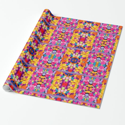 Glanzend papier met vulling van pom (Uitgerold)