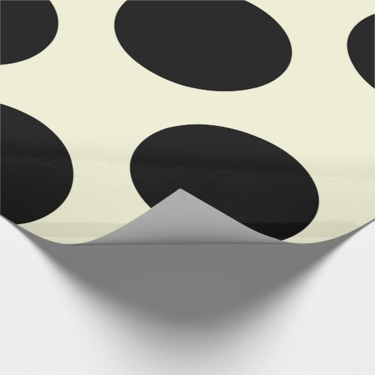 Glanzend papier Stippen Circles Black Cream (Hoek)