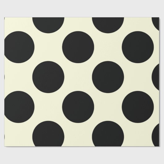Glanzend papier Stippen Circles Black Cream (Vlak)