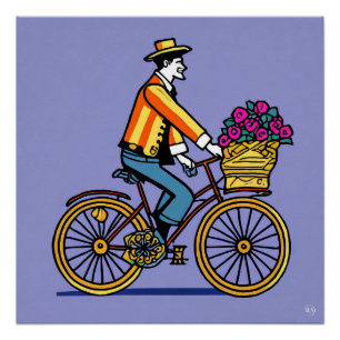 Glanzend Poster op de fiets Perfect Poster