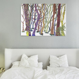 Glanzend Poster van vrolijk kleurrijk gek bos Perfect Poster