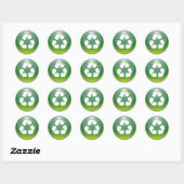 Glanzend recyclingbord ronde sticker (Vel)