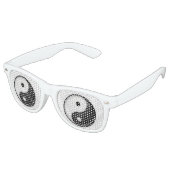 Glanzend Rond Yin Yang Symbool Retro Zonnebril (Gekanteld)