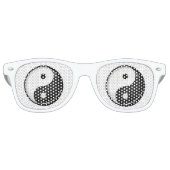 Glanzend Rond Yin Yang Symbool Retro Zonnebril (Voorkant)
