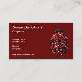 Glanzend rood fonkelende Lieveheersbeestje Lievehe Visitekaartje (Voorkant)