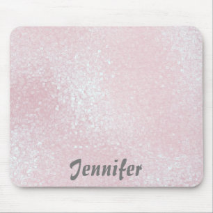 Glanzend roze, MEESTAL Glitter PERSONALIZED JOUW N Muismat