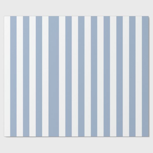 Glanzend Verpakkend Document Blauw & Witte Streep Cadeaupapier (Vlak)