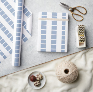 Glanzend Verpakkend Document Blauw & Witte Streep Cadeaupapier