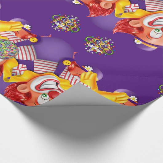 Glanzend Verpakkend Document Paarse Clown Cadeaupapier (Hoek)