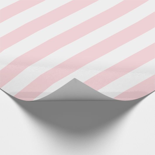 Glanzend Verpakkend Document Roze & Witte Streep Cadeaupapier (Hoek)
