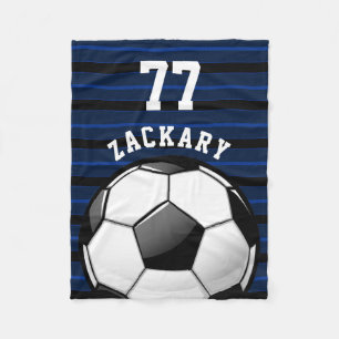 Glanzend Voetbal blauw Fleece Deken