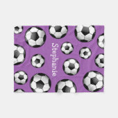 Glanzend Voetbal Paars Fleece Deken (Voorkant (Horizontaal))