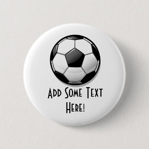 Glanzend Voetbal Ronde Button 5,7 Cm