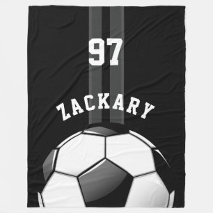 Glanzend Voetbal zwart Fleece Deken