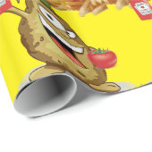 Glanzend wrapppapier, Aardappelvet Ketchup Cadeaupapier (Rol Hoek)
