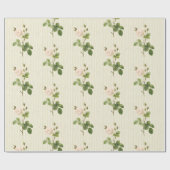 Glanzend wrapppapier, beige Rozen Floral Cadeaupapier (Vlak)