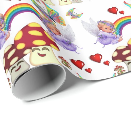 Glanzend wrapppapier, engels botervliegenpaddensto cadeaupapier (Rol Hoek)