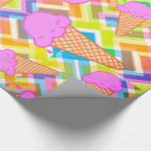 Glanzend wrapppapier, pastel Chevron Ice Cream Cadeaupapier (Hoek)