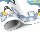 Glanzend wrapppapier, Penguin Yellow Ducks Bath Cadeaupapier (Rol Hoek)