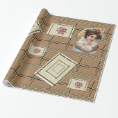 Glanzend wrapppapier Victoriaans Cadeaupapier (Uitgerold)