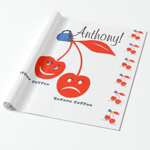 Glanzend wrapppapier, voor na koffie Cherrie Cadeaupapier