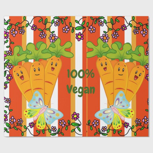 Glanzend wrapppapier, wortelband 100% Vegan Cadeaupapier (Vlak)