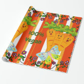 Glanzend wrapppapier, wortelband 100% Vegan Cadeaupapier (Uitgerold)