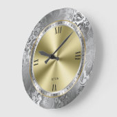 Glanzend zilver- en goudvormig design, tegen de ac grote klok (Hoek)