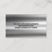 Glanzend zilver metallic visitekaartje (Achterkant)
