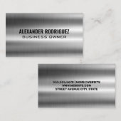 Glanzend zilver metallic visitekaartje (Voorkant / Achterkant)