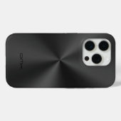 Glanzend Zwart Roestvrij staal Kijk Monogram Case-Mate iPhone Case (Achterkant (horizontaal))