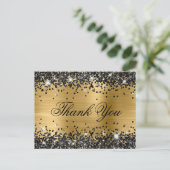 Glanzend Zwarte Glitter Gouden Folie Fantasie Beda Briefkaart (Staand voorkant)