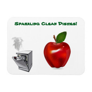 Glanzende Apple Clean Dishes Sign Magnet Magneet