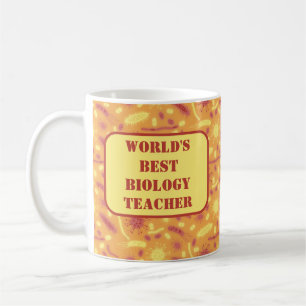 Glanzende bacteriën micro-organisme oranje koffiemok