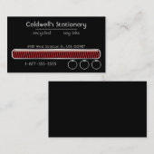 Glanzende bars en Buttonnen - Onyx en rood Visitekaartje (Voorkant / Achterkant)