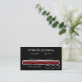 Glanzende bars en Buttonnen - Onyx en rood Visitekaartje (Staand voorkant)