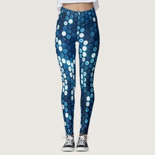 Glanzende blauwe pailletten leggings