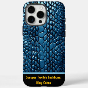 Glanzende blauwe slangenhuiden voegen artistieke t iPhone 16 pro max hoesje
