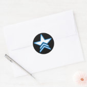 Glanzende Blauwe Ster Commandant Logo Sticker (Envelop)