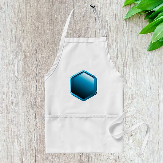 Glanzende Blauwe Zeshoekige Icoon Moderne Geometri Standaard Schort