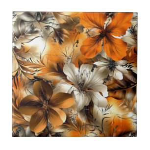 Glanzende Bloemen Tegeltje