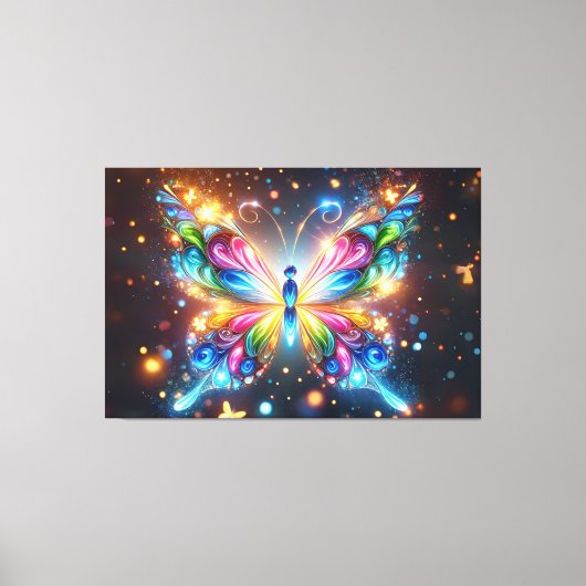 Glanzende Butterfly Canvas Afdruk (Voorkant)